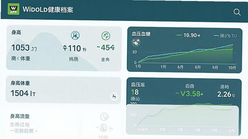 ����Ϊ��������APP�еĽ�������ҳ�棬����Ϊ�б�ʽչʾ�������������ء�ѪѹѪ�ǵȹؼ�ָ��ͼ�������Ϊҽ��רҵ�磬ϸ�ڰ������������ֶ�������������ͼ�������������ɾ����޶���Ԫ��