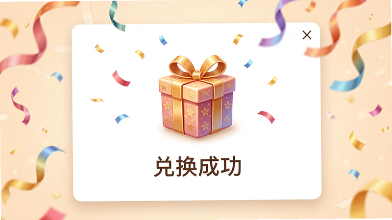 չʾ�һ��ɹ�����ĵ������м���ʾһ����������Ʒ��ͼ�꣬�·��С��һ��ɹ������֣����־��жԳƣ��Ű���󷽣����Ϊ��ף��Χ��ϸ�ڴ��вʴ�Ʈ��Ч�������ʾ��£��ɾ��޶���UIԪ��