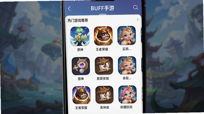 չʾһ���ֻ���Ļ���棬��Ļ����ʾ�š�BUFF���Ρ�����Ϸ�б�ҳ���������������Ϸͼ���硰ԭ�񡱡���������ҫ���ȣ�����ģ��������ͻ�����棬����Ϊ����״���Ű����룬���ΪUI���չʾ��ϸ�ڴ��и�����Ϸͼ�꣬�����������ɾ������ұ�����������ʾΪ