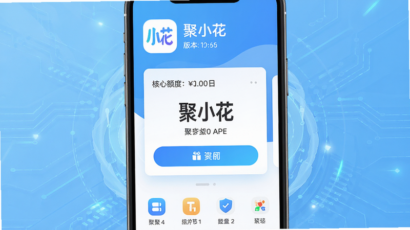 ����: ��С��APP�ֻ�����չʾ������: �����ֻ����У�����Ϊǳ��ɫ����Ƽ��У��Ű�: ������ʾ����С����Logo���汾�ţ��в�Ϊ���Ķ�ȿ�Ƭ���ײ�Ϊ����ͼ�꣬���: �ִ���ƽ��UI��ƣ�ϸ��: ������������ť���������ֿɶ���ǿ������: 4K���壬�ɾ����޶���Ԫ�أ�����: