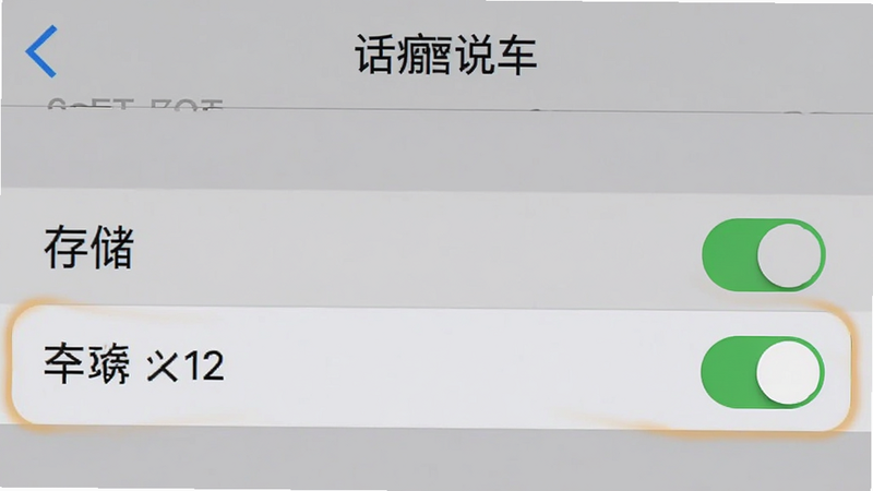 手机设置界面截图,显示“话痨说车”的权限管理页面,高亮显示存储、通知权限开关,背景简洁,文字清晰,风格为系统原生UI,细节准确,画质高,干净