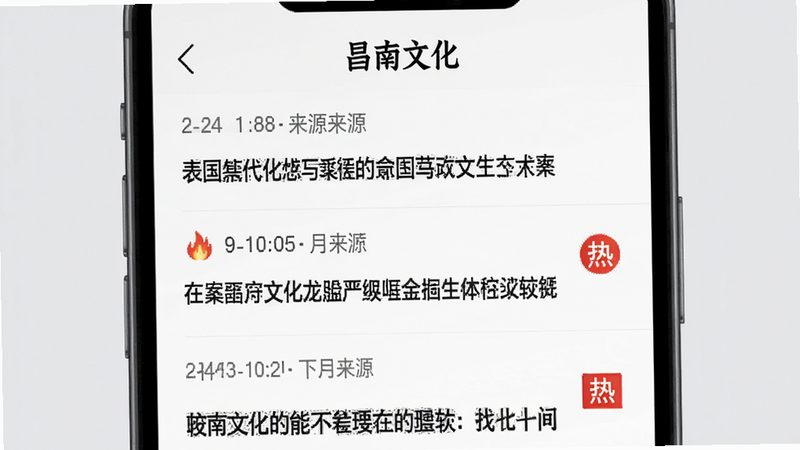 �ֻ�Ӧ�ý���ʾ��ͼ��չʾ�������Ļ���App����Ѷ�б�ҳ���б������ʱ�������Դ��ʶ�����ű��⣬���ֱ�����к�ɫ���ȡ��ֱ�ǩ������Ϊǳ��ɫ������Ϊ��ɫ���������룬��������������רҵ����Ӧ�õ��Ű�����ˮӡ������ϸ��
