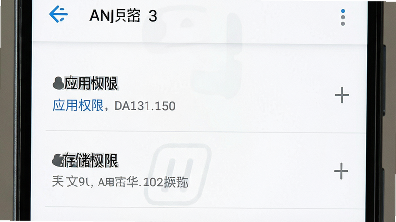 手机屏幕截图,显示安卓系统设置界面,突出“应用权限”和“存储权限”选项,界面风格简洁现代,文字清晰,背景为白色,细节准确,画质高清,干净,无多余元素