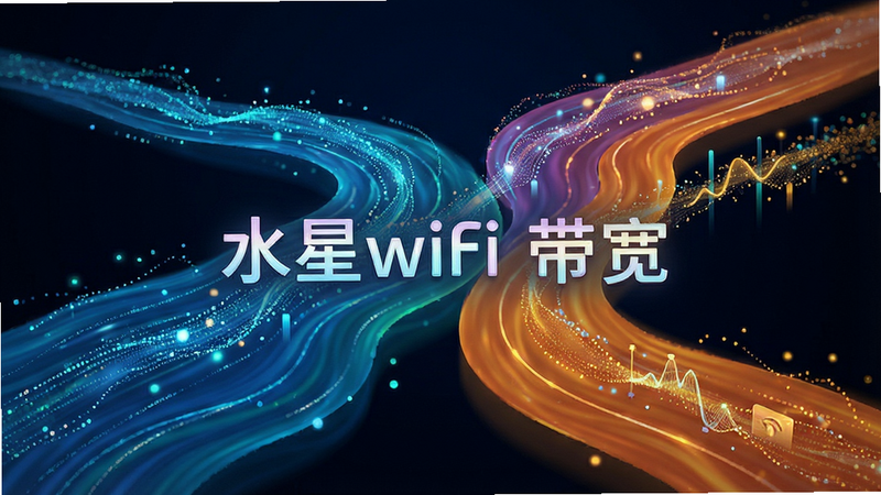一张抽象的带宽分配示意图,主体为一条流动的数据河流,分为不同宽度的支流,布局呈现动态平衡感,排版具有视觉引导性,风格为数字化艺术,细节处有数据流粒子效果,画质细腻,干净,无多余元素,文字包含
