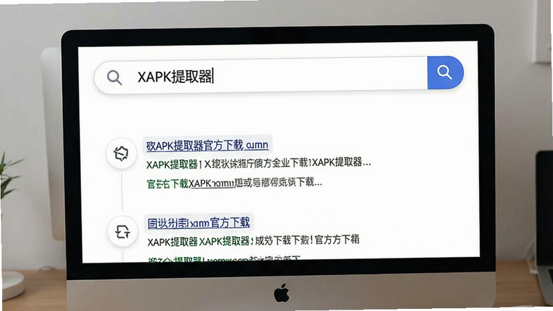 主体为浏览器搜索页面,布局显示搜索结果列表,顶部搜索框输入