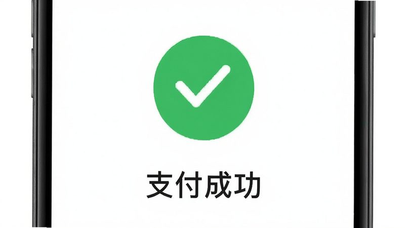 ����Ϊ���Զ�APP֧���ɹ�ҳ�棬��ɫ�Թ�ͼ����У��·���ʾ��֧���ɹ������֣�����Ϊ��ɫ�����󷽣����壬�޶���Ԫ�أ��ɾ�