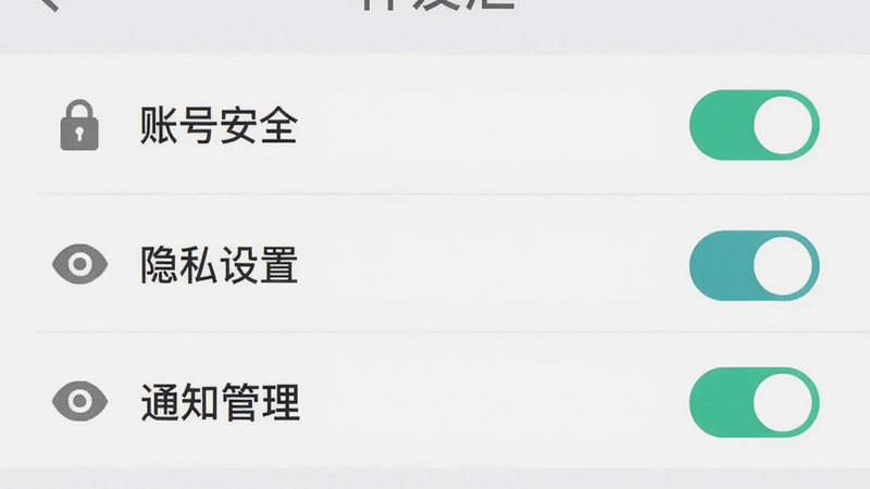 主体为伴友汇APP的设置页面,布局显示“账号安全”、“隐私设置”、“通知管理”等选项,右侧有开关按钮,风格为扁平化设计,背景浅灰,细节处有锁形图标和眼睛图标表示隐私保护,画质干净,无多余水印