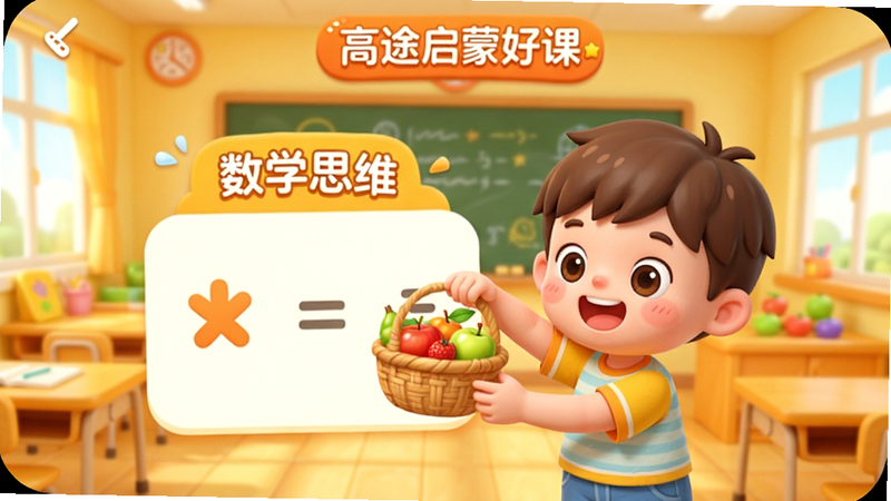 ��;���ɺÿ�APP������д��չʾ����ѧ˼ά��ģ�飬����������һ����ͨС�к�����ͨ����קˮ�����ӽ������㣬�����������Ľ��ҳ�����ɫ���Գ�ɫ�ͻ�ɫΪ���������ÿɰ���ϸ�����������ʸߣ������ָ��ţ�ͻ��������