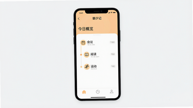 一张高清扁平化风格的UI设计图,主体为手机屏幕界面,展示