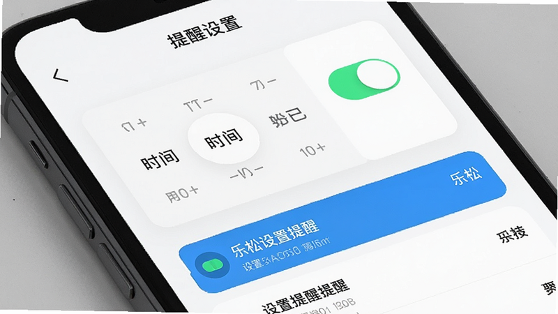 չʾ�����ɡ�App���������ý��棬����Ϊ�ֻ���Ļ��д������������������ʾ���������á����⣬�м�Ϊʱ��ѡ�����뿪�ذ�ť���ײ��г������õ�������Ŀ���Ű湤��������ִ���Լ��ϸ�ڴ�������ʾ��ǰѡ��״̬�������������ɾ������ʣ�ͻ�������ĺ��Ĺ��ܡ�