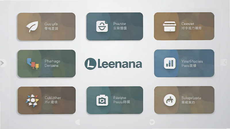 Leenana Ӧ��������ȫ��չʾ����ƽ����Ʒ��������ʾ Leenana ��־����Χ�����ż��Ĺ���ģ��ͼ�꣬����Ϊ��͵�ǳ��ɫ���䣬���岼���������򣬸߷ֱ��ʣ��ɾ��޶���Ԫ��