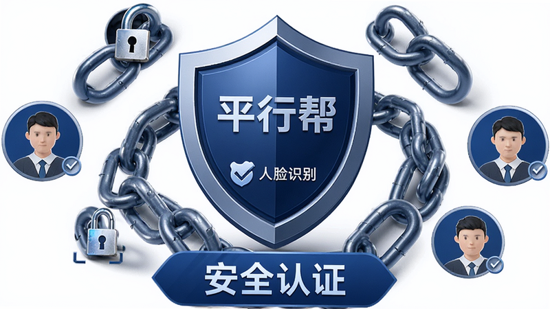����չʾƽ�а�APP�İ�ȫ����ͼ�꣬����Ϊ���Ķ�����Χ�����������û�ͷ���Ű�����ȹ̣��������ɫ����磬ϸ�����֡�ʵ����֤����������ʶ�𡱹�ѡ��ǣ����֡���ȫ��֤�����ڵײ�������ϸ�壬�ɾ����޶���Ԫ��