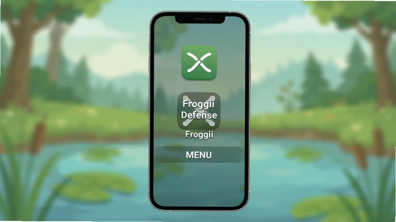 Froggii Defense�ֻ�������Ϸ����չʾ���ֻ���Ļ����ʾ��Ϸ���˵���������ģ������Ȼ���ۣ�ǿ������������ͼ�꣬������ִ���ɫ����ͣ������������Ű�����������������ɾ������ң�����ͻ�����޶�������