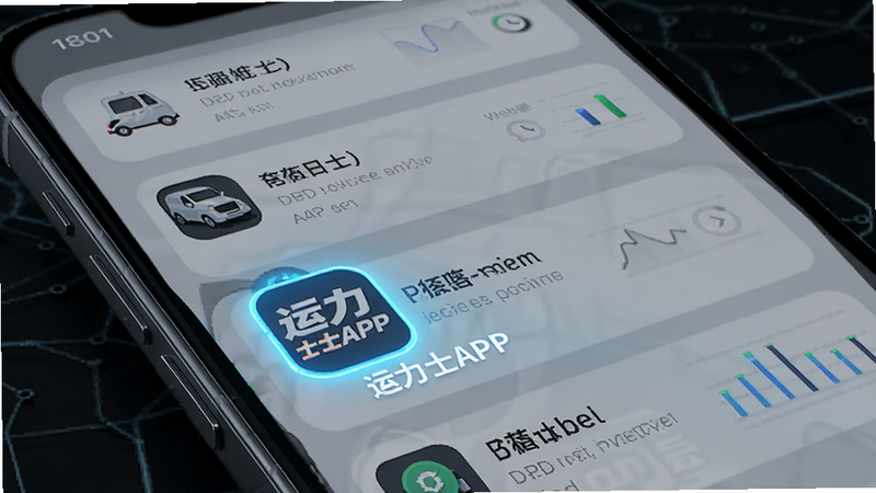 运力士接单端后台运行状态示意图,显示手机后台列表,运力士APP图标高亮显示,表示正在运行,风格科技感,细节清晰,画质清晰,无多余元素