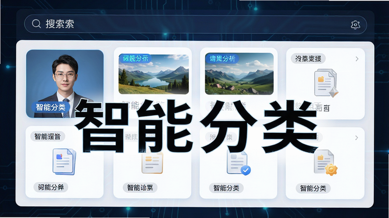 ����Ϊ���ܷ�����棬����Ϊ�����������·�Ϊ�Զ����ɵķ��࿨Ƭ���Ű�㼶���������Ϊ�ǻۿƼ��磬ϸ�ڰ������񡢷羰���ĵ��ȷ����ǩ�����ʸ��壬�ɾ��޸���Ԫ�أ����֡����ܷ��ࡱ��Ŀ����