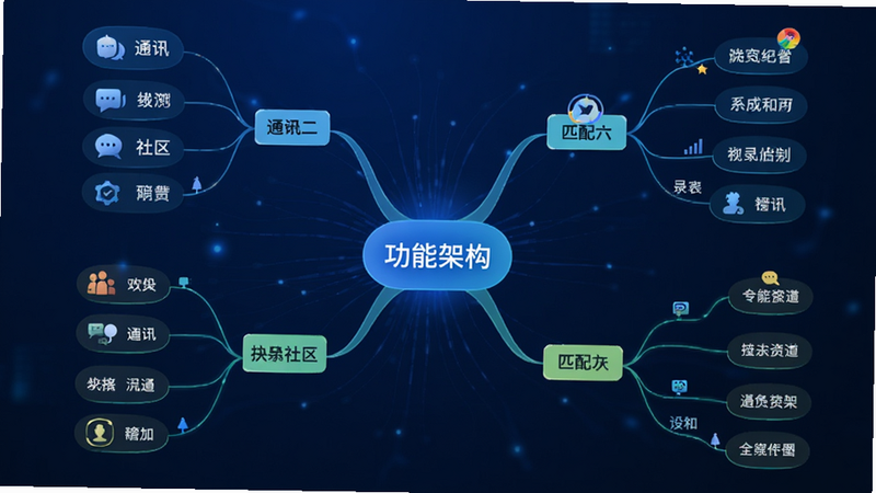 ����Ϊ����APP���ܼܹ�˼ά��ͼ������Ϊ�������ⷢɢ��չʾͨѶ��������ƥ�������飬�Ű��߼����������Ƽ���������ϸ��չʾ������ģ��ͼ�꣬���ʸ��壬�ɾ����޶���Ԫ�أ����ְ���