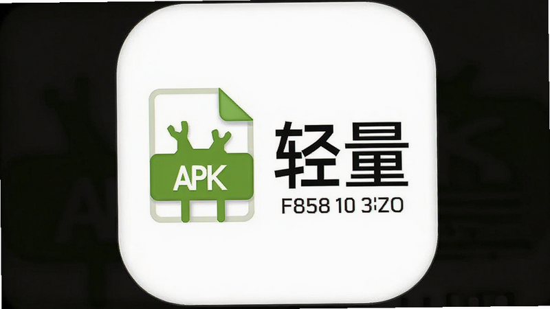 千形应用安装包图标,显示一个小巧的APK文件符号,旁边标注'轻量'字样,背景为纯白,布局紧凑,风格简约,细节显示文件大小标识,画质清晰,无多余元素