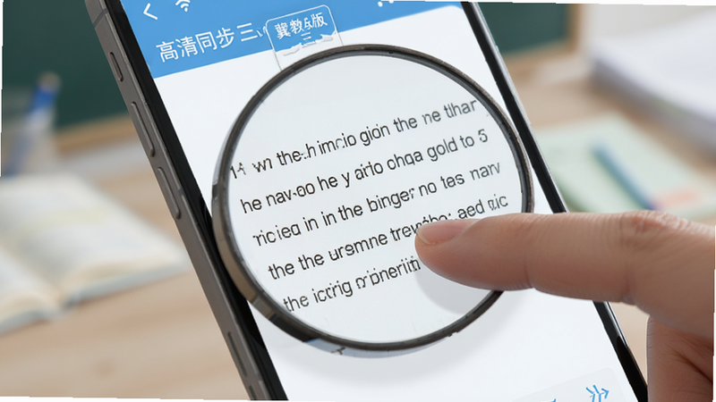 �ֻ�������д��չʾ���̰�Ӣ�����µ��ӿα��ķŴ��ܣ���ָ���ڻ�����Ļ��ҳ����ʾӢ����Ķ��䣬����ģ����ͻ����Ļ���ݣ�����ִ���Լ��ϸ�����������ʸ߱��棬�ɾ������ְ���������ͬ����