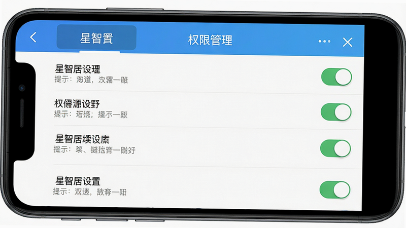 ���Ǿ�APP�����ý��棬����Ϊ�ֻ���Ļ����ʾȨ�޹���ҳ�棬�����б�ʽ�����Ϊ��ƽ����ƣ�ϸ�ڰ������ذ�ť����ʾ���֣����ʸ��壬�ɾ������֡����Ǿ����á�����