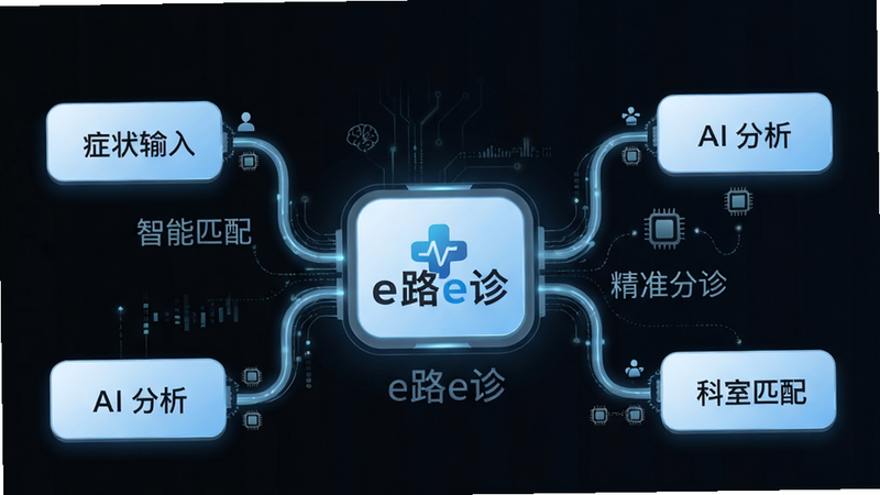 主体为智能分诊流程图,布局呈树状结构,中心为