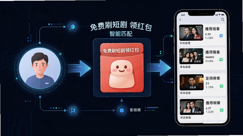 ����Ϊ�ֻ�APP�Ƽ��㷨ʾ��ͼ����ʾ�����ˢ�̾�������������ƥ����̣��������Ϊ�û�����ͼ�꣬�Ҳ�Ϊ�Ƽ��̾��б����м��ü�ͷ���ӣ��Ű��߼����������Ϊ�Ƽ��������磬ϸ�ڰ������ݽڵ������ߣ����ʾ��£��ɾ����޶���Ԫ��