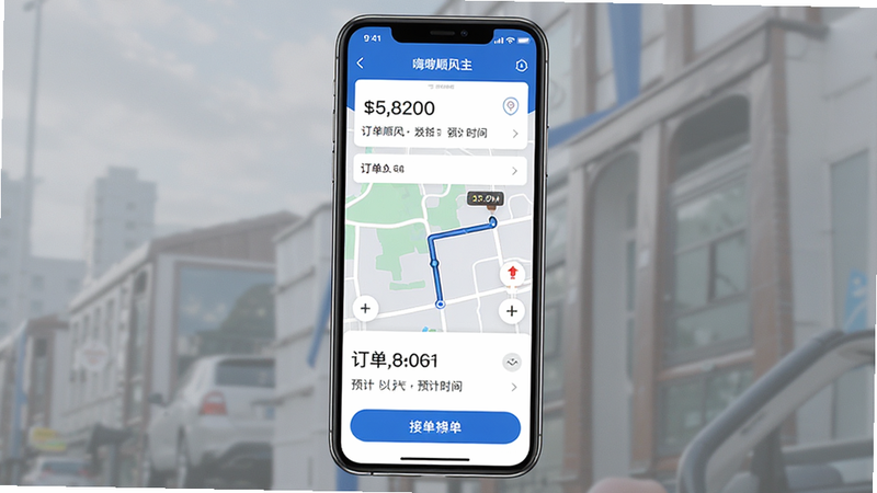 ����Ϊ��Ӵ˳�糵��APP�ֻ�����ȫ��չʾ������������Ϊ����������Ϣ�����в�·�ߵ�ͼԤ�����͵ײ��ӵ�������ť�����Ű湤���Գƣ�����ִ���Լ��������ɫ����ϸ����ʾ�����Ķ��������Ԥ��ʱ�䣬���ʸ���8K���ɾ��޶���ˮӡԪ��
