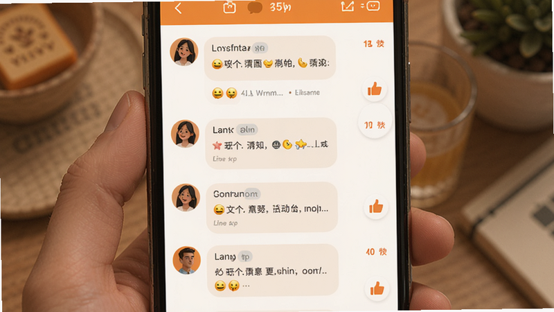 ����Ϊ�ƶ��������Ի����棬������ʾ�����û����������ͼ�꣬�Ű洹ֱ���������������У�ϸ�ڰ������������ͷ��ɫ����ů��ɫϵ�����廭�ʣ���������