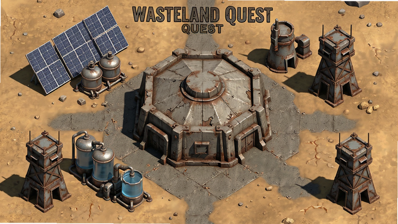 ����Ϊ��Wasteland Quest�����ؽ��쳡��������Ϊ�����ӽǣ������Ǽ�̵Ļ���������������Χ������̫���ܰ塢ˮ����������������Ű�Գ�ƽ�⣬���Ϊ��ҵ�����磬ϸ��չʾ�����ʸ����������������ʸ��壬�ɾ��޶���Ԫ��