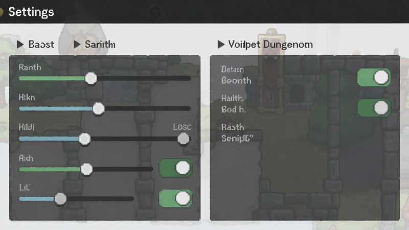 ����ΪVoidpet Dungeon��Ϸ���ý����ͼ������չʾ���������ѡ����Ϊ��ԼUI��ƣ�ϸ�ڰ��������뿪�ذ�ť�������������ɾ���ˮӡ�����ֱ�ǩ