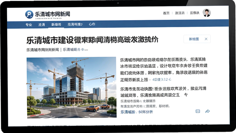 乐清城市网新闻详情页界面,展示一篇关于乐清城市建设的新闻文章,配图精美,文字排版舒适,字体清晰,背景纯白,突出阅读体验,风格专业严谨,细节丰富,画质极佳