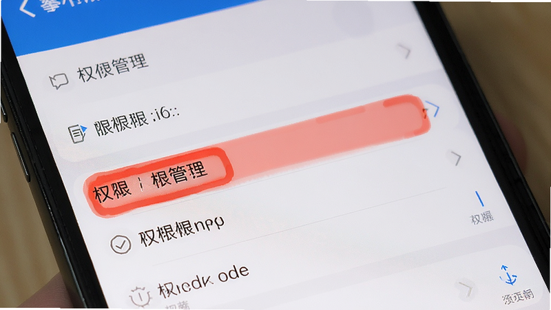 主体为手机设置界面,高亮显示权限管理选项,布局为列表形式,排版清晰,风格为系统原生UI,细节处有红色高亮标记关键权限项,画质清晰,干净,无多余元素