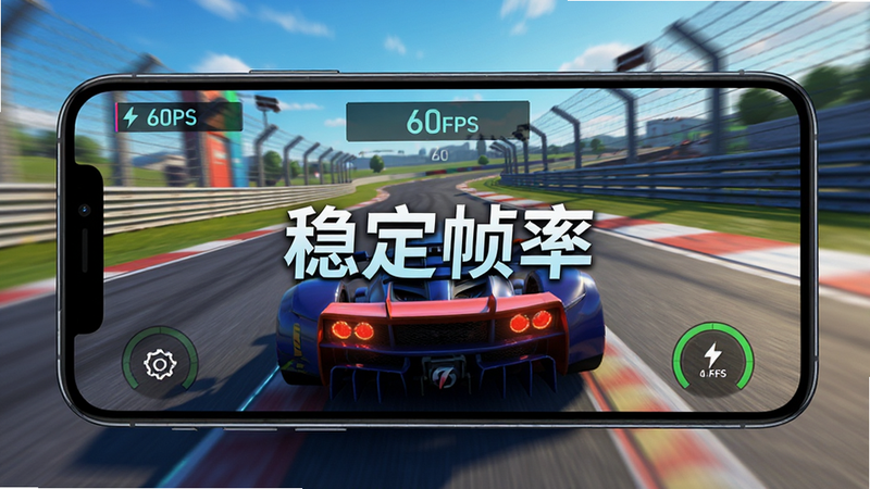 �ֻ���Ļ��ʾ��Ϸ���棬֡�ʼ������ȶ���60FPS��������������������������ֱ�ע���ȶ�֡�ʡ�����񶯸У�ɫ�����ޣ�����ϸ��