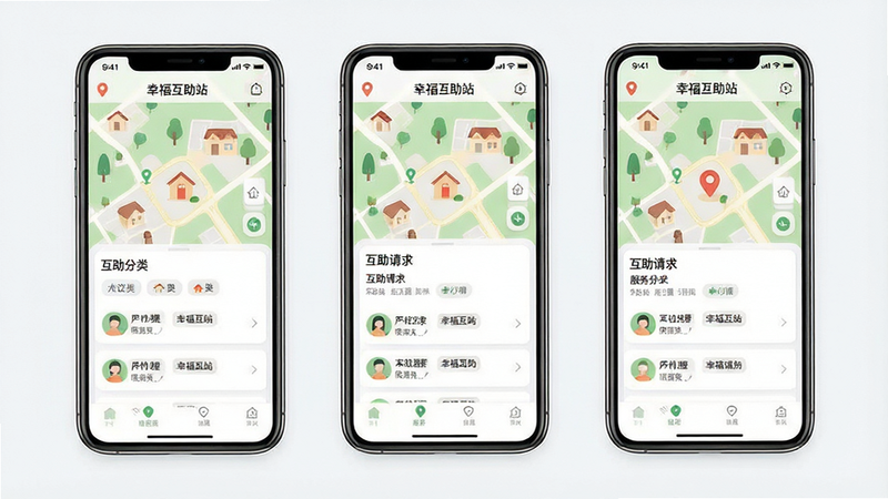 һ��չʾ���Ҹ�����վ��APP����ȫ����UI���ͼ������Ϊ�ֻ���Ļ����ʾ������ͼ�뻥�������б��������������Ű��࣬���Ϊ��ƽ���ִ��磬ϸ�ڰ�����λͼ�ꡢ��������ǩ�����ʸ��壬�ɾ��޶���Ԫ�أ�������ʾΪ���Ҹ�����վ��
