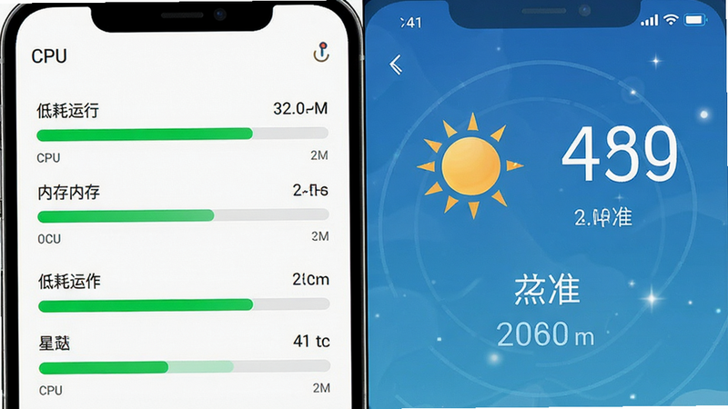 ����Ϊ�ֻ����ܼ�ؽ���������App���滭�棬����Ϊ���ҷ����������ʾCPU/�ڴ�ռ�ü��ͣ��Ҳ���ʾ��׼��������״̬���Ű�Ա����������Ϊרҵ�Ƽ��磬ϸ�ڰ�����ɫ��������������ʾ