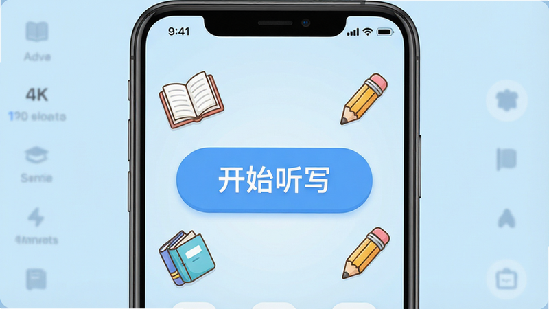 һ��չʾ������дAPP������ĸ����ͼ������Ϊ��͵�ǳ��ɫ���������Ļ������ʾ����ʼ��д���Ĵ�ť����Χ�����ſ�ͨ�����鱾��Ǧ��ͼ�꣬���沼���������࣬UI����ִ���Լ�����������ɼ���4k�ֱ��ʣ��޶���װ��Ԫ��