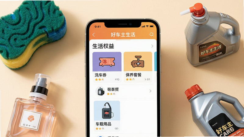 ����λ��չʾ�ֻ���Ļ����ʾ���ó������App�ڵġ�����Ȩ�桱��飬�б��а�����ϴ��ȯ�����������ײ͡�����������Ʒ���ȿ�Ƭ����Χɢ����ϴ�����ࡢ������ˮ������ƿ��ʵ����ߡ����־۽����ģ��Ű����򣬷����ܰ�����ϸ�ڷḻ�����ʸ��壬�ɾ����������֡��ó��������App���⴦�������֡�