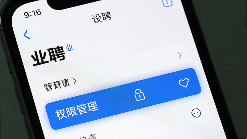�ֻ���Ļ��ʾ��ҵƸ��APP�����ý��棬�ص������ʾ��Ȩ�޹�����ѡ���������ɫ��������������񼫼����壬ϸ��׼ȷ�����廭��