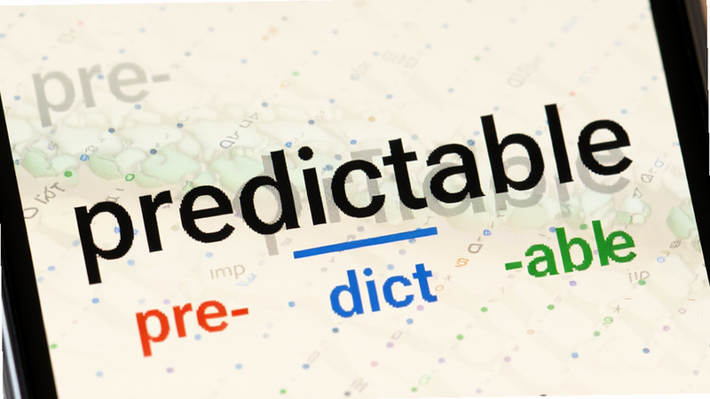 ��д��ͷ���ֻ���Ļ����ʾ���ʡ�predictable���Ĳ����̣���ɫ��עǰ׺��pre-������ɫ��ע�ʸ���dict������ɫ��ע��׺��-able��������Ϊ��͵��װ�ɫ������������UI��Ʊ�ƽ����ϸ�ڷḻ���߷ֱ��ʣ�������Ԫ��