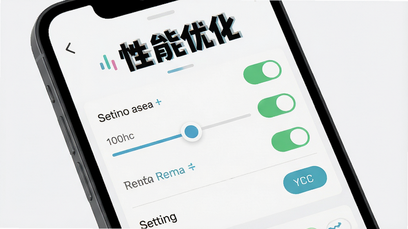 主体为手机屏幕显示游戏设置界面,布局清晰展示各项开关,排版简洁现代,风格为UI设计风,细节展示滑块与按钮状态,画质高清扁平化,干净背景,文字