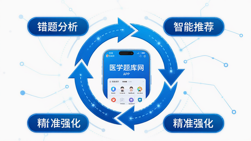 概念图,展示一个循环箭头图标,中心是