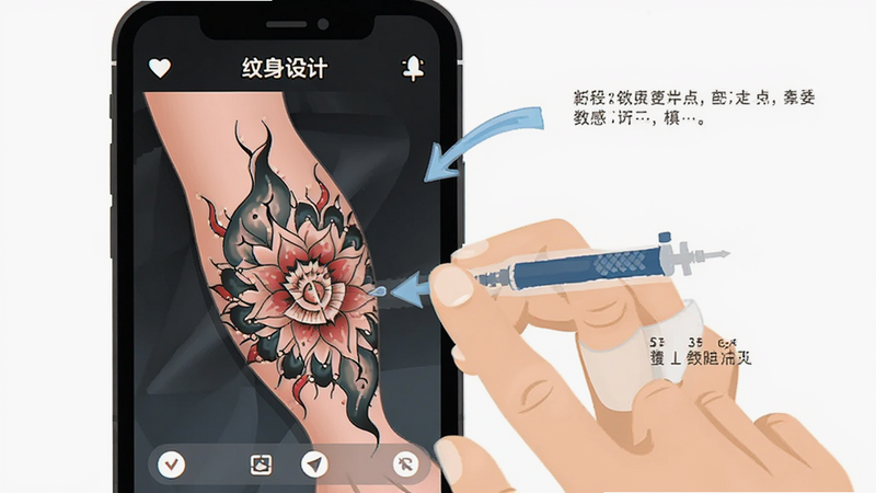 �̷̳���ͼ��չʾ��ָ���ֻ���Ļ�ϲ�����������ơ�app�Ľ��棬��Ļ����ʾһ�����ڵ���������ͼ�����Ա��м�ͷָʾ�������裬����Ϊ���İ�ɫ��ͼ������������ִ����������ȣ��޶���Ԫ��