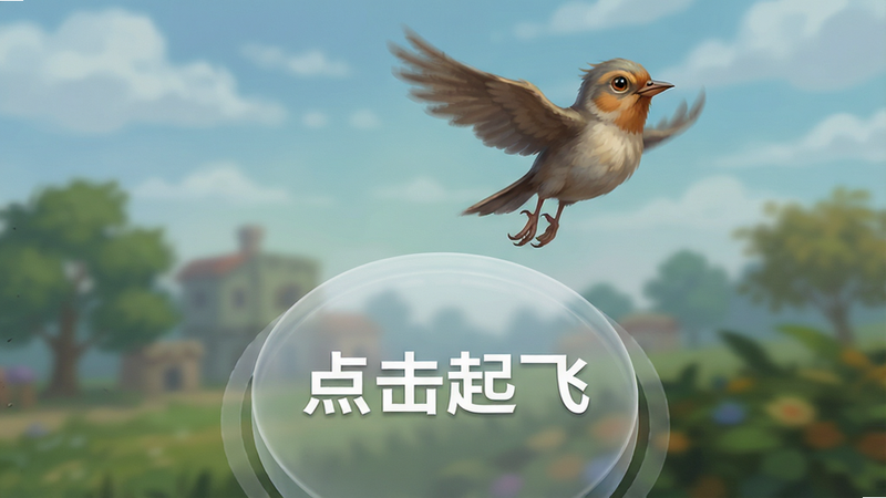 ��Ϸ����������д����Ļ�·���һ���޴�İ�͸��Բ�ΰ�ť������д�Ű�ɫ����