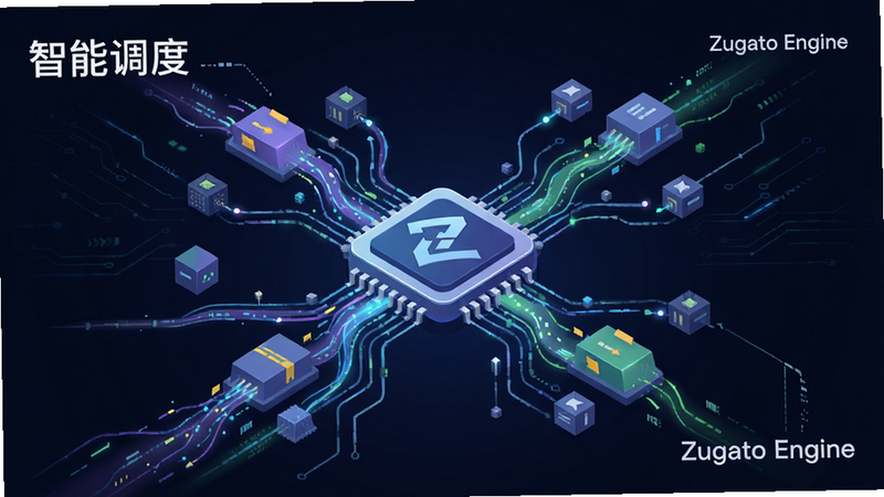 ��� Zugato ��̨���ܵ��Ȼ��ƵĿƼ���廭������Ϊ�����������������۳�һ�����Ĵ�����ͼ�꣬���ֳʷ���״���Ű���գ����Ϊ�ִ���ƽ����΢�����ϣ�ϸ��չʾ���ݰ��������켣�����ʸ��壬�ɾ����������ֱ�ע 