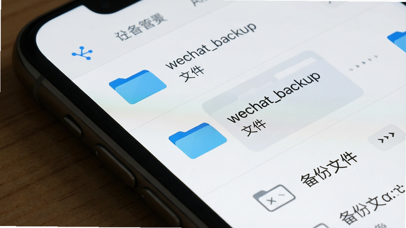 生成一张文件管理器界面图,主体为手机文件列表,显示一个名为