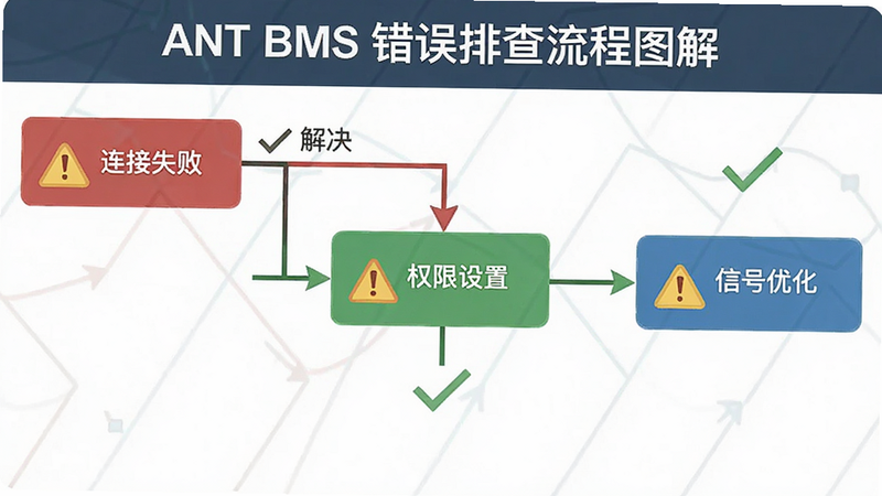 ����ΪANT BMS�����Ų�����ͼ�⣬����Ϊ����ͼ��ʽ���������Ӽ�顢Ȩ�����á��ź��Ż��ڵ㣬���Ϊ��ƽ����ƣ�ϸ����ʾ����������ͼ�ꡢ�Թ���ǣ������������޶���װ�Σ����ֱ�ע