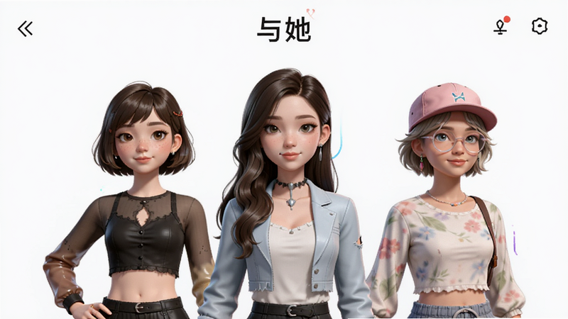 ��������APP�Ľ�ɫѡ����棬չʾ������ͬ��������Ů�Խ�ɫ���棬������Ƽ��ʱ�У�ɫ��������ͻ����ɫ�ĸ��Ի�������������Ⱦ���ɾ�����