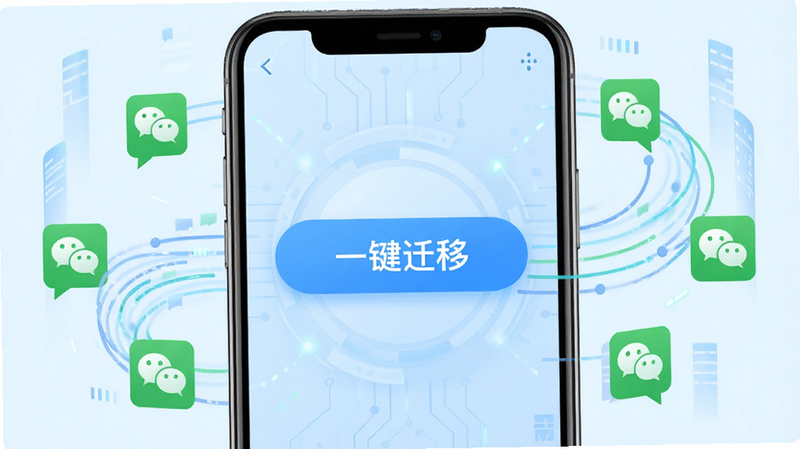 ΢�����¼һ��Ǩ�ư�׿�����չʾ���ֻ���Ļ������ʾ��һ��Ǩ�ơ���ť������Ϊǳ��ɫ�Ƽ��磬��Χ������΢������ͼ��������������������������������ּ�࣬�Ű���У�����ִ���ƽ��ϸ�ھ��£����ʸ��壬�ɾ��޶���Ԫ��