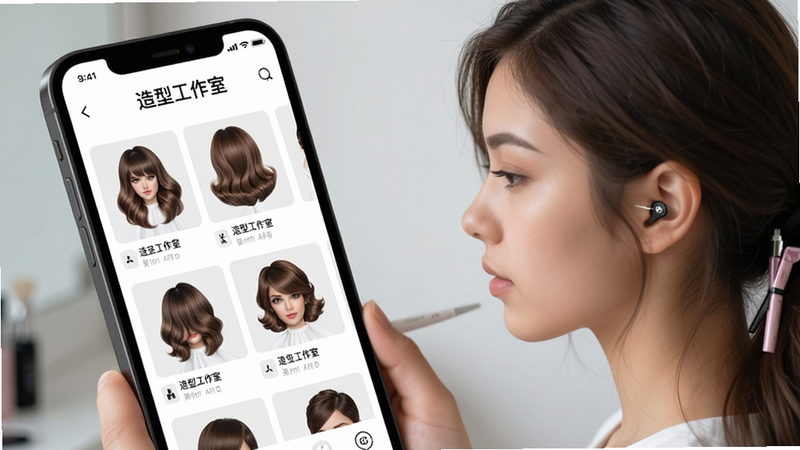 ����Ϊ�ֻ���Ļ���棬��ʾһλ����Ů������ʹ�á����͹����ҡ�APP����������ƣ���Ļ����ʾ�������ѡ��������࣬�Ű�����������ִ���Լ��ϸ�ڷḻ�����ʸ��壬�ɾ��޶���Ԫ�أ����֡����͹����ҡ������ɼ�