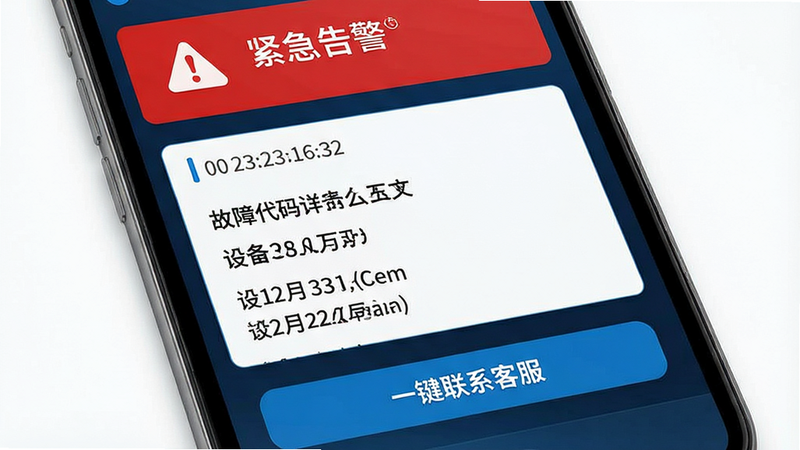 ����Ϊ�ֻ�֪ͨ���棬����Ϊ��ֱ�����б���������ʾ�����澯ͼ�꣬�в�Ϊ���ϴ������飬�ײ�Ϊһ����ϵ�ͷ���ť�����ʾ����Ƽ�����ϣ�ϸ�ڰ���ʱ������豸���ƣ����֡���ȫ�澯�������������������ɾ�������װ��