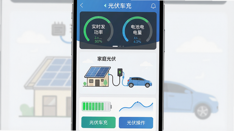 ����Ϊ�ֻ���Ļ���棬��ʾ�������APP��ҳ�����ַ�Ϊ�����������֣��Ϸ���ʾʵʱ���繦�����ص���Բ���Ǳ��̣��м�չʾ��ͥ�������복������ʾ��ͼ���·�Ϊ������ť��������ƽ���Ƽ��磬ϸ�ڰ�����ɫ����������ɫ�������ߣ����֡�������䡱�����ɼ������ʸ��壬�ɾ��޶���Ԫ��